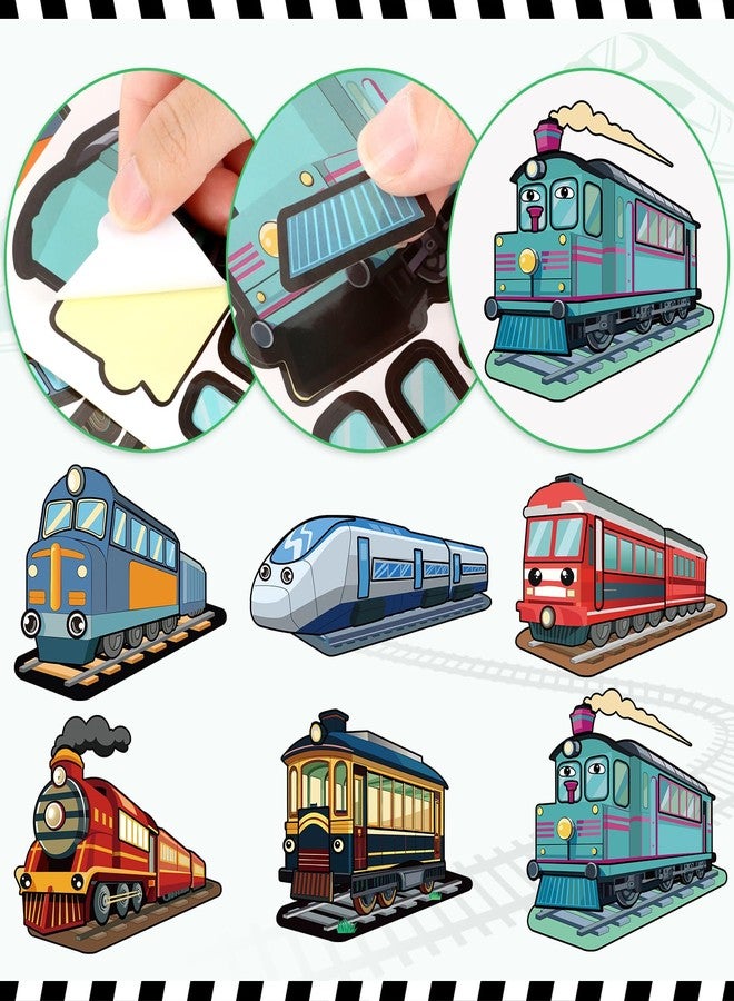 Lemicin 36Pcs Make A Train Stickers for Kids Create Your Own Steam Freight Bullet Trolley Trains Stickers DIY Craft Great Birthday Party Favor Rainy Day Activity for Boy Stick on Bag Books - Image 3